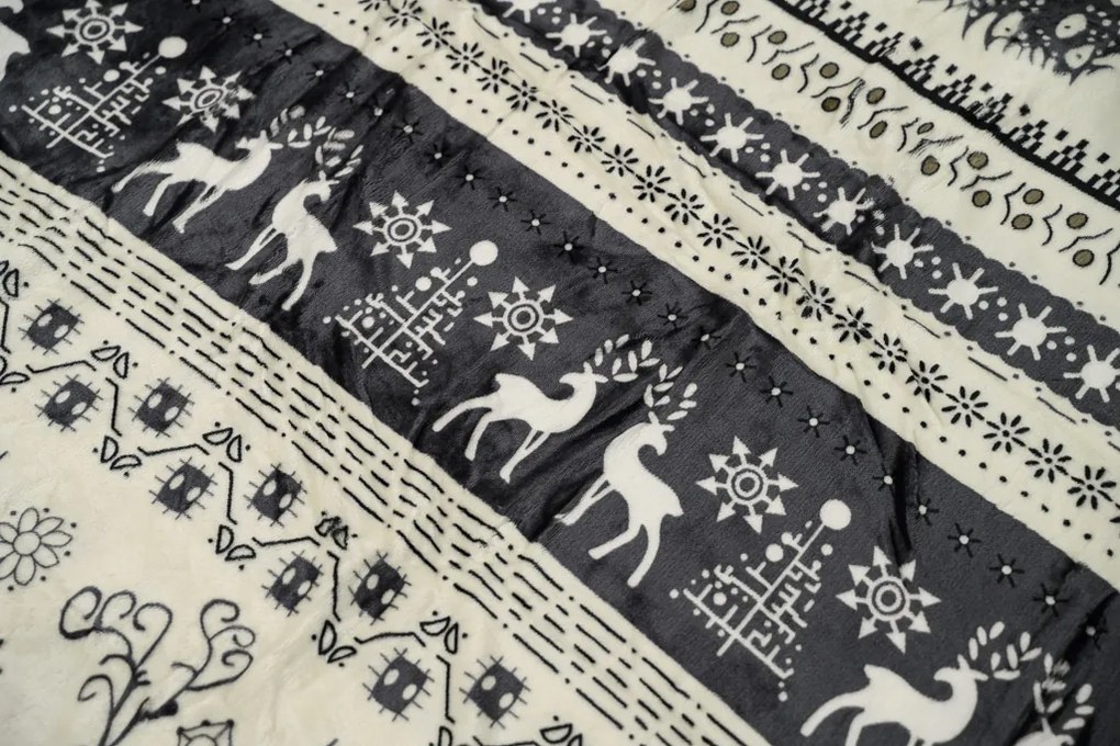 Lenjerie cocolino WINTER DEER gri Dimensiune lenjerie de pat: 70 x 90 cm | 140 x 200 cm