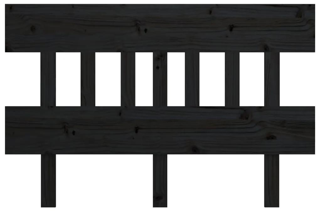 Tablie de pat, negru, 123,5x3x81 cm, lemn masiv de pin 1, Negru, 123.5 x 3 x 81 cm
