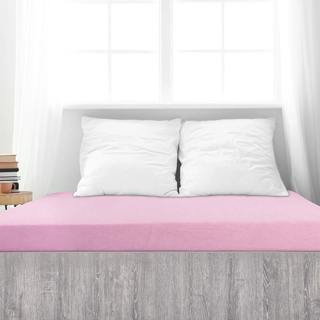 Cearșaf de pat 4Home din frotir Ideal roz , 60 x120 cm, 60 x 120 cm