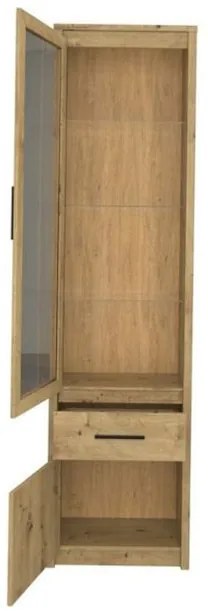 Vitrină Andra 1D1W1S (Stejar artisan). 1052730