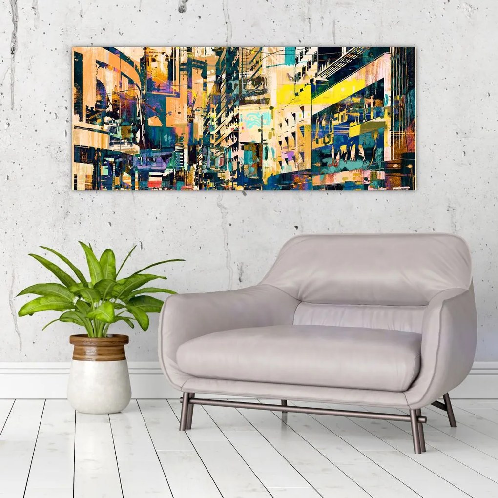 Tablou abstacțiunii pictate (120x50 cm)