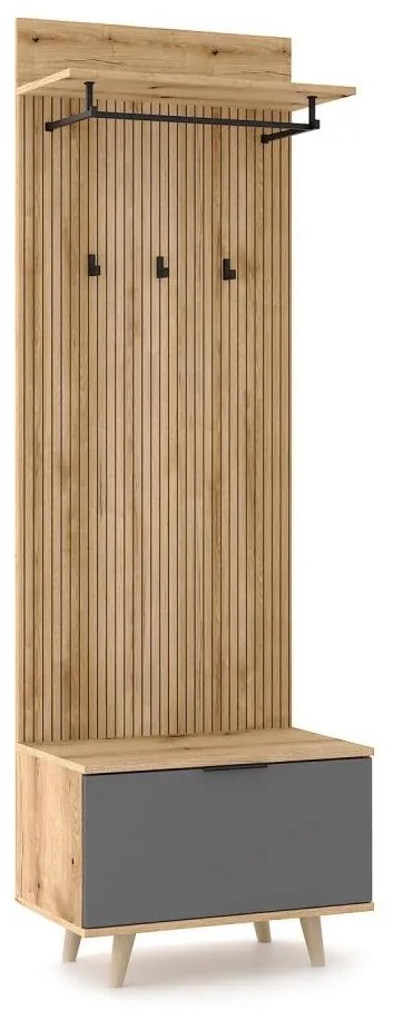 Mobilier pentru hol KLEO, maro/grafit