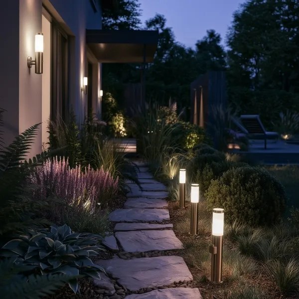 BRILAGI - Lampă de exterior cu priză ELIA 1xE27/20W/230V IP44 50 cm crom