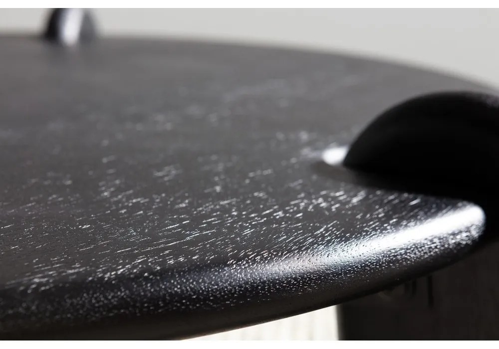 Măsuță de cafea neagră rotundă din lemn de mango ø 80 cm Tamira – MOME