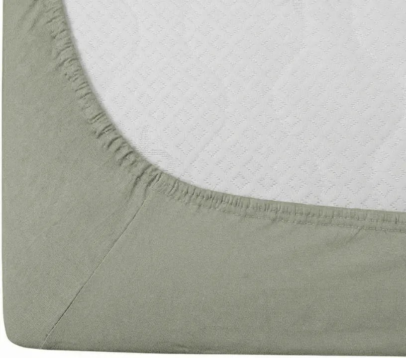 Cearsaf Jersey EXCLUSIVE verde-gri 90 x 200 cm