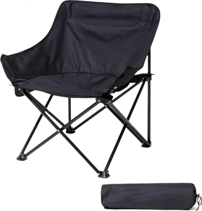 Scaun de camping pliabil TRAIL, negru