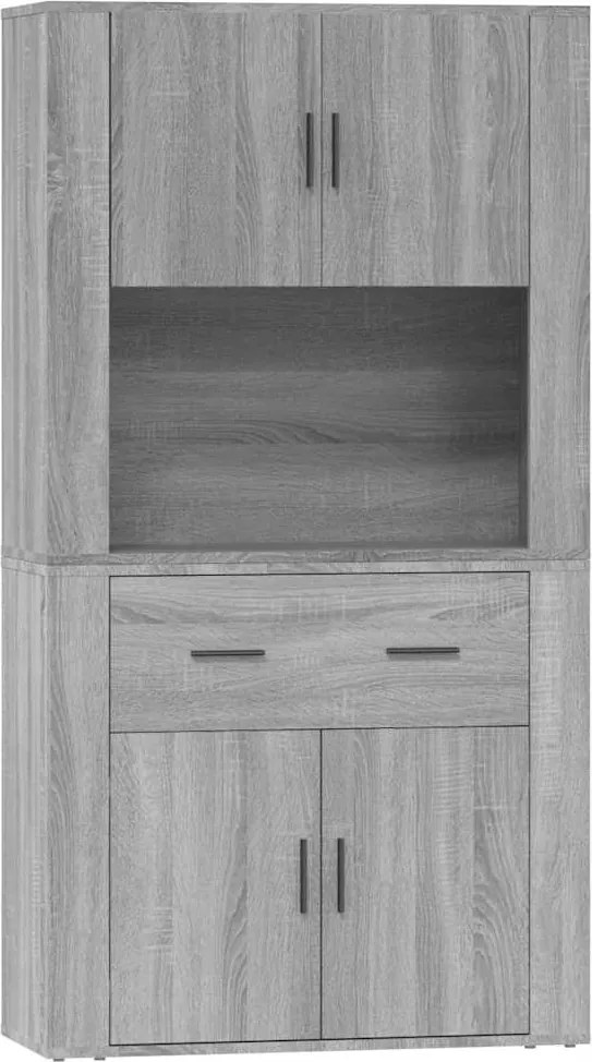 vidaXL Dulap înalt, gri sonoma, lemn prelucrat