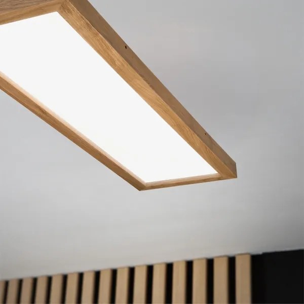 Plafonieră LED dimabilă Brilagi WOODY FRAME LED/50W/230V stejar 120x30 cm IP44 + telecomandă