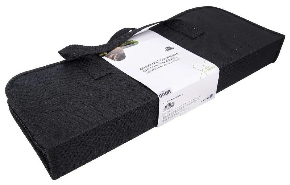 Set 8 unelte pentru grătar din inox cu husă Orion Grill, lungime 34,5 cm