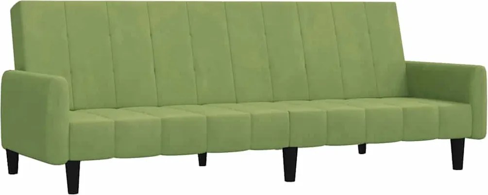 vidaXL Canapea extensibilă cu 2 locuri, verde deschis, catifea