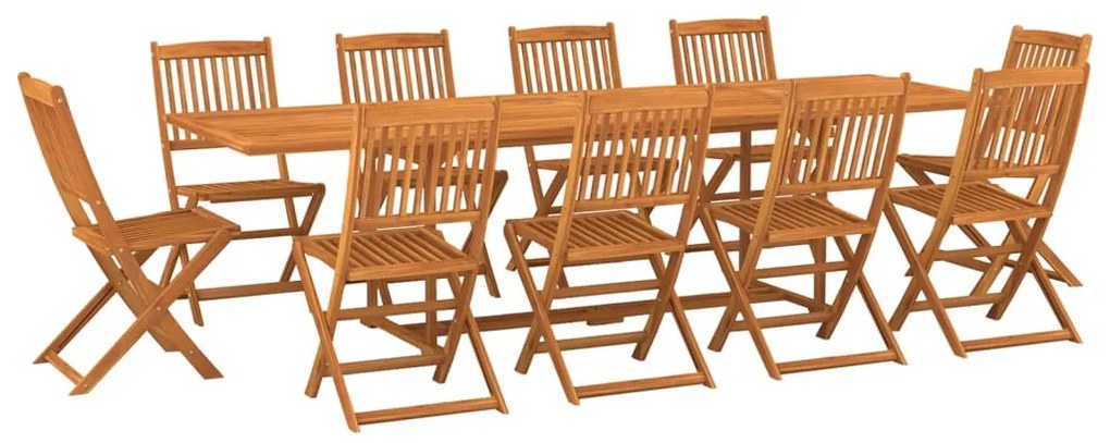 3086992 vidaXL Set mobilier de grădină 11 piese 280x90x75cm, lemn masiv acacia