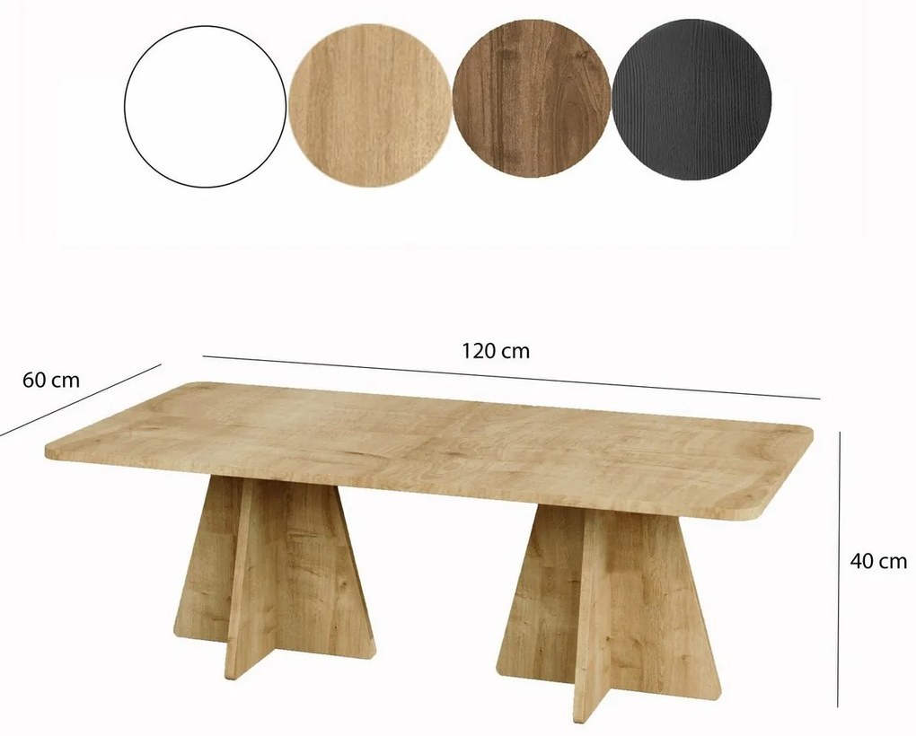 Măsuță de cafea Double Mushroom Sapphire Oak