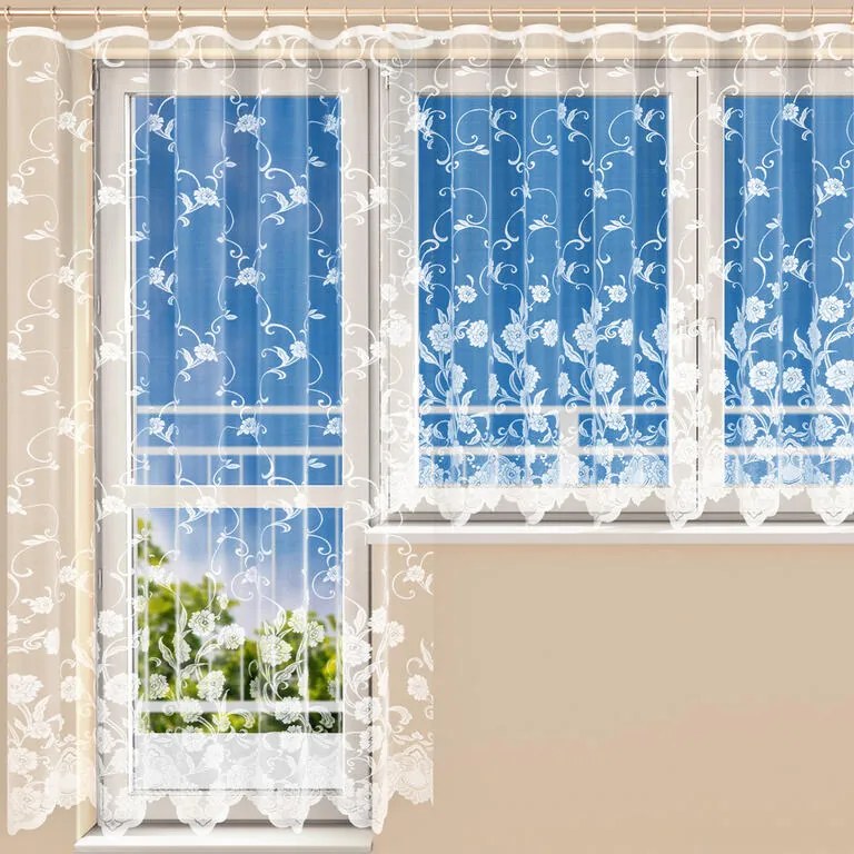 Perdea finisată din jacard DEBORA - set pentru balcon