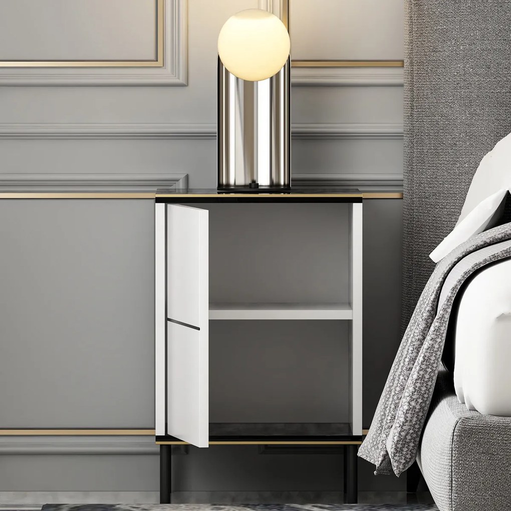Măsuță de noptieră Imaj White Marble