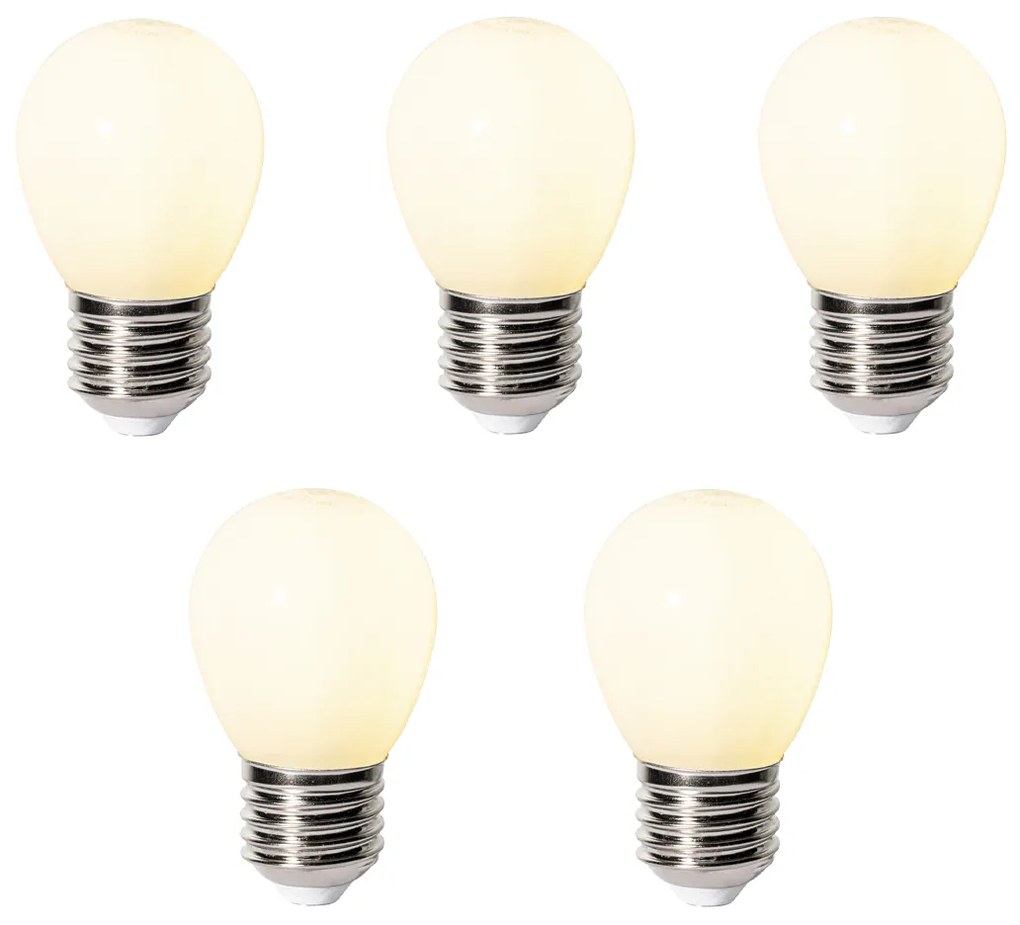 Set 5 becuri E27 dimbare LED lamp P45 opaal glas 3W 250 lm 3000K