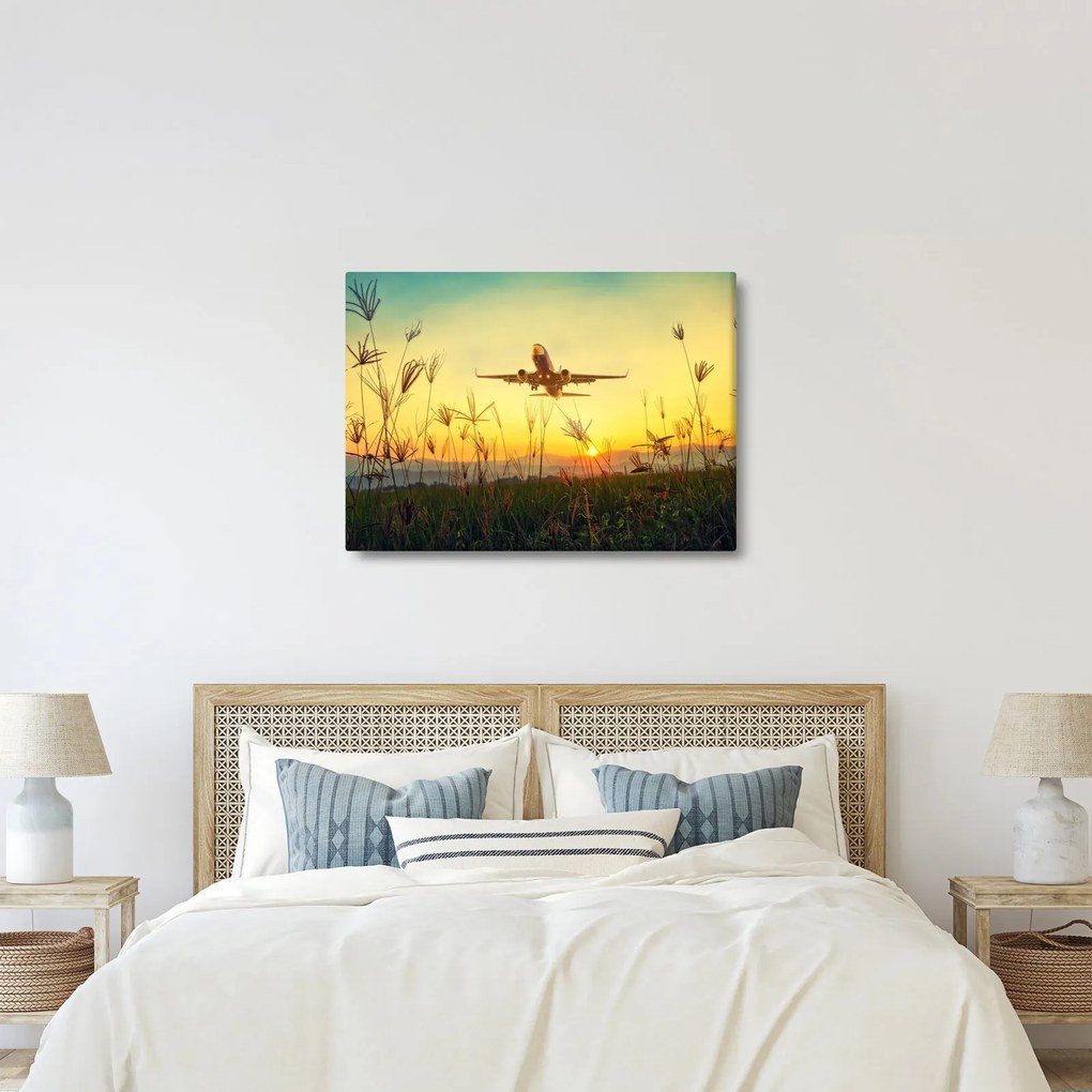 Tablou cu avionul ridicându-se spre zbor (70x50 cm)