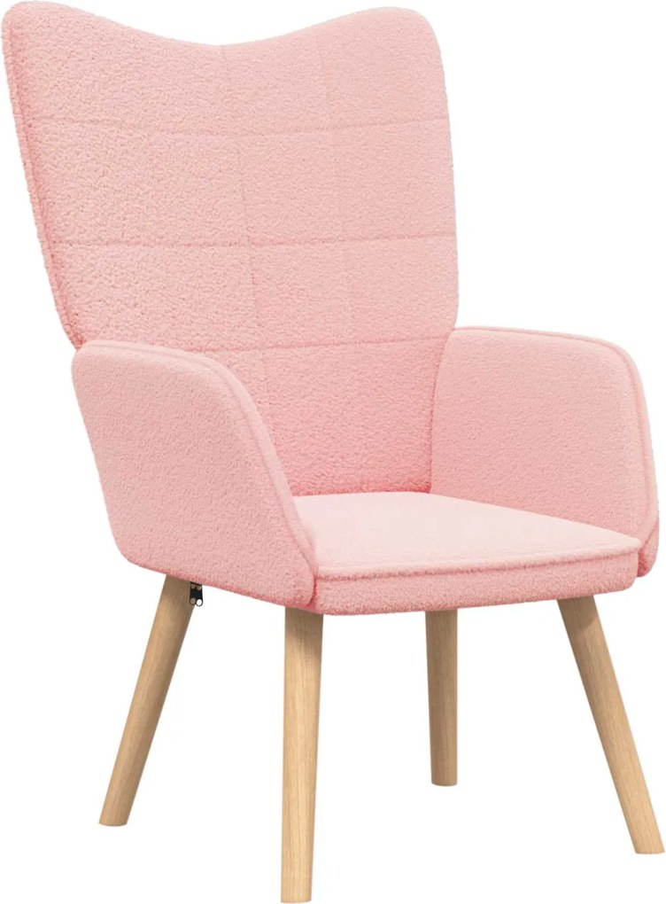 vidaXL fotoliu Roz 62 x 67 x 95,5 cm Țesătura Sherpa