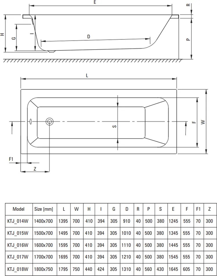 Cada baie incastrata Deante Prizma, 180x75 cm, dreptunghiulara, alb lucios - Resigilata