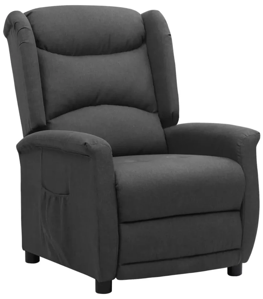 3093240 vidaXL Fotoliu cu ridicare, gri închis, textil