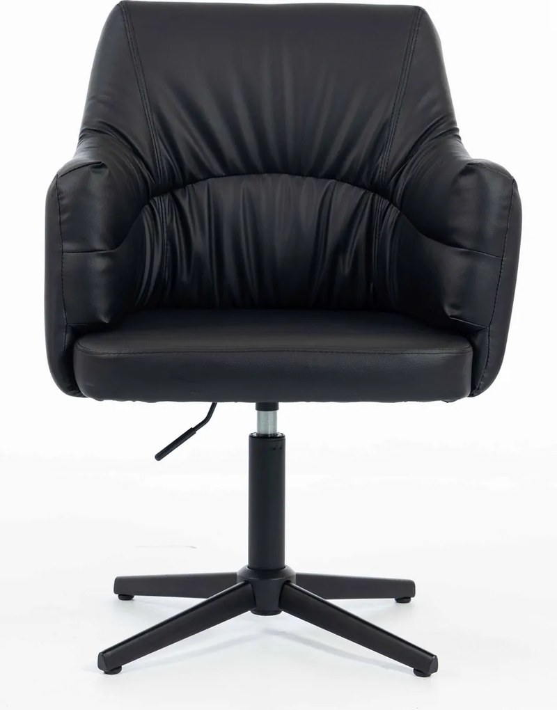 HR840CROSS Scaun Negru Piele Ecologica cu Bază Neagră