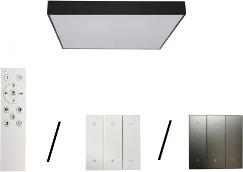 Plafonieră LED/215W/230V 3000/4000/6500K 80x80 cm neagră