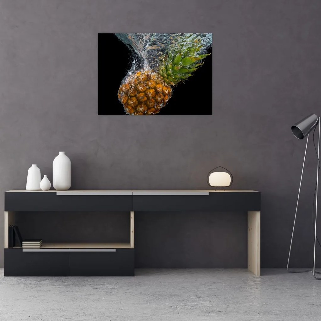 Tablou pe sticlă cu anans în apă (70x50 cm)