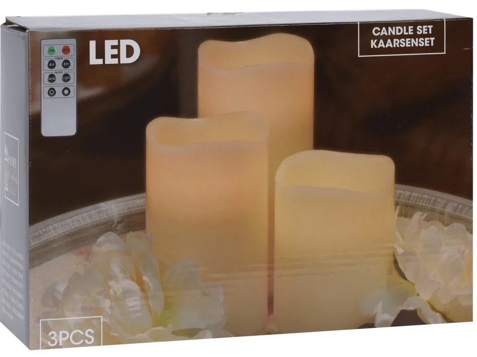 Set lumânări LED Glaze, 3 buc.