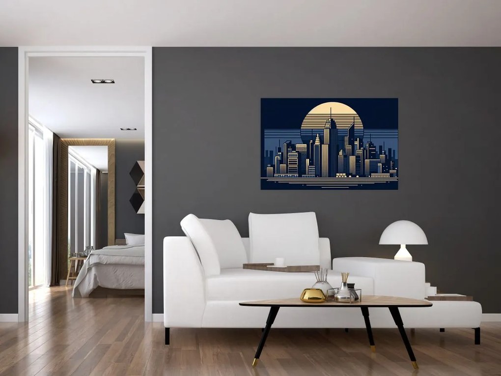 Tablou – Oraș geometric (90x60 cm)