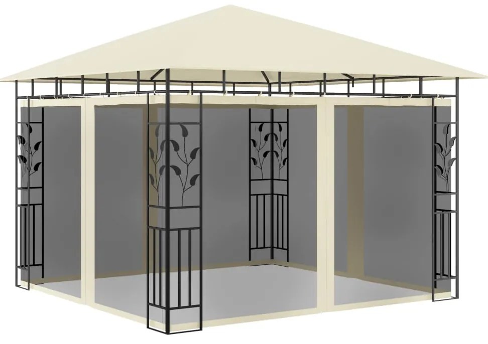 vidaXL Pavilion cu plasă anti-țânțari, crem, 3x3x2,73 m, 180 g/m²
