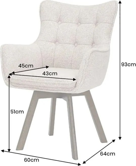 Set de 2 scaune pivotante picioare din lemn THOR gri taupe