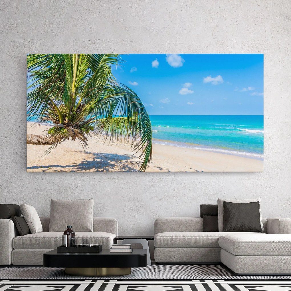 Tablou Canvas, 40x80cm, Dormitor si Living, Peisaje, Plaje, Tropical Beach View