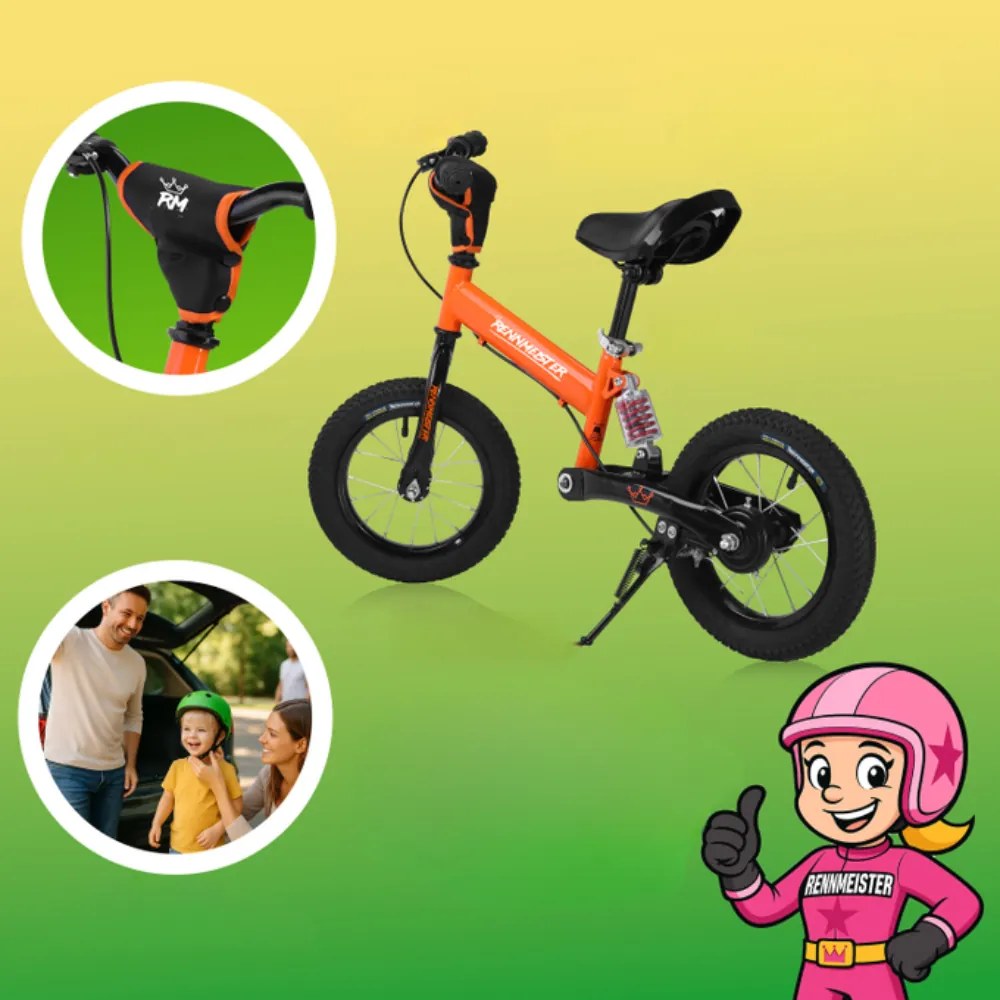 Bicicletă fără pedale pentru copii QUIDO, de la 3 ani, portocaliu Rennmeister