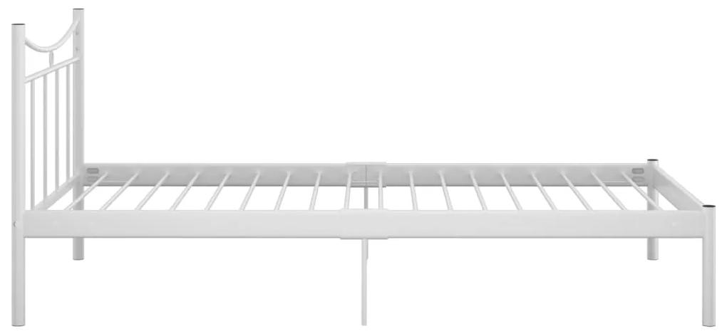 Cadru de pat, alb, 100x200 cm, metal Alb, 100 x 200 cm