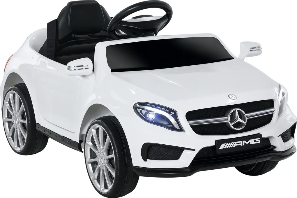 HOMCOM Mașină Electrică pentru Copii, Mercedes GLA Electric pentru Copii 3+ ani, cu Telecomandă, Faruri și Muzică, 100x58x46 cm, Alb | Aosom Romania