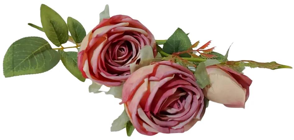 Trandafir artificial Velvet, Roz, 70cm