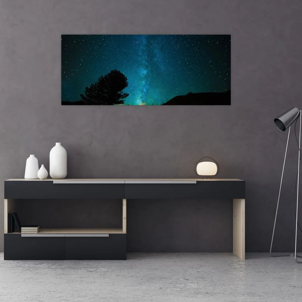 Tablou cu cerul nocturn și stele (120x50 cm)