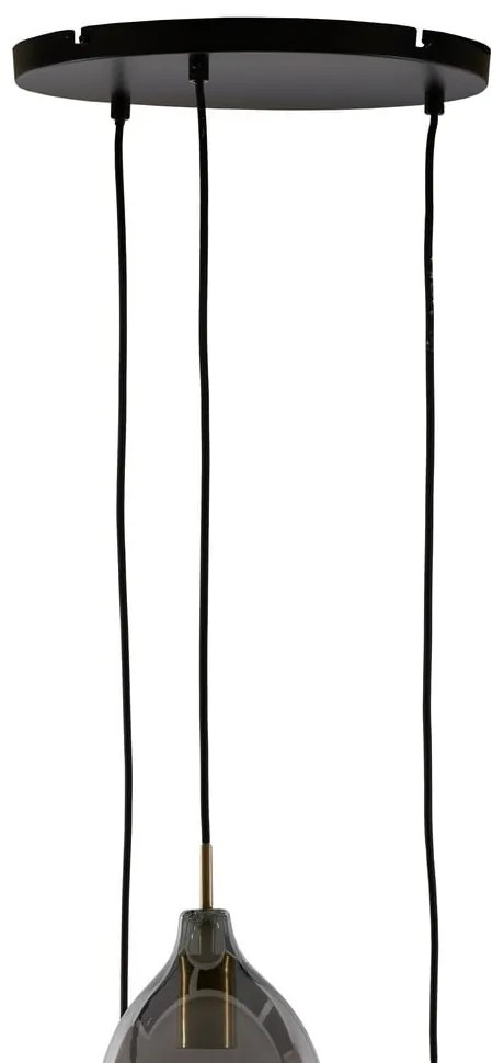 Lustră gri închis/în culoarea bronz cu abajur din sticlă ø 35 cm Lukaro – Light & Living