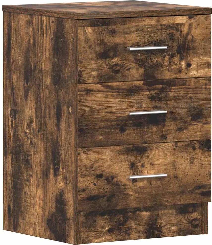 vidaXL Noptieră, stejar fumuriu, 38x35x56 cm, lemn prelucrat