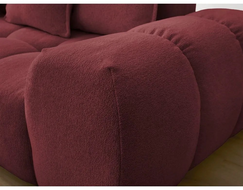 Colțar burgundy extensibil/cu spațiu de depozitare cu tapițerie din chenille (cu colț pe partea stângă/în formă de ”L”) Everest – Bobochic Paris