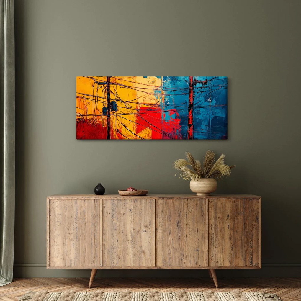 Tablou - Linii electrice abstracte (120x50 cm)