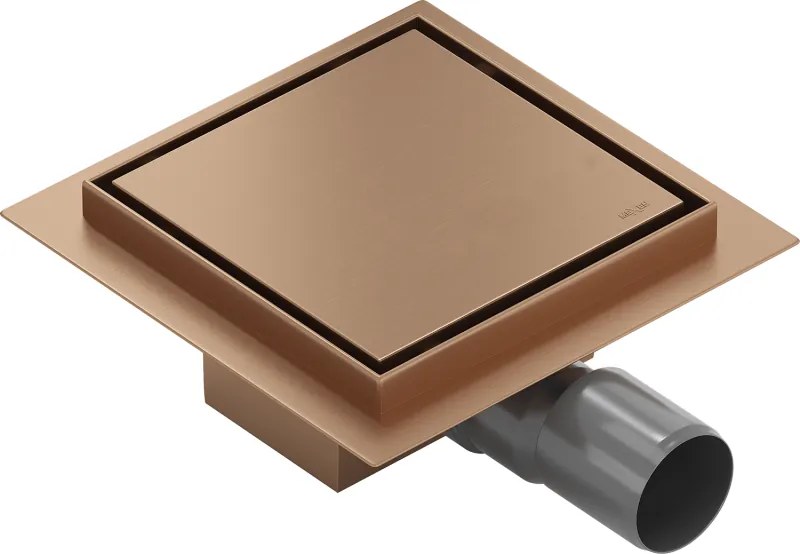 Mexen Flat-Q M13 rigolă de pardoseală pătrată 15 x 15 cm, cupru periat - 1C10015