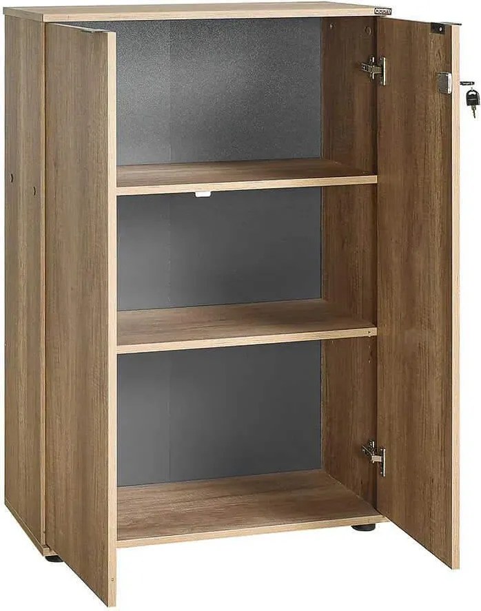 Bibliotecă Adore Rio cu 2 Uși, Cheie și 3 Rafturi, 72 x 109 x 34 cm