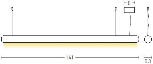 Lustra LED suspendata design liniar BRONZE 45W