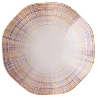 Set de masă din porțelan, 24 piese, portocaliu/albastru