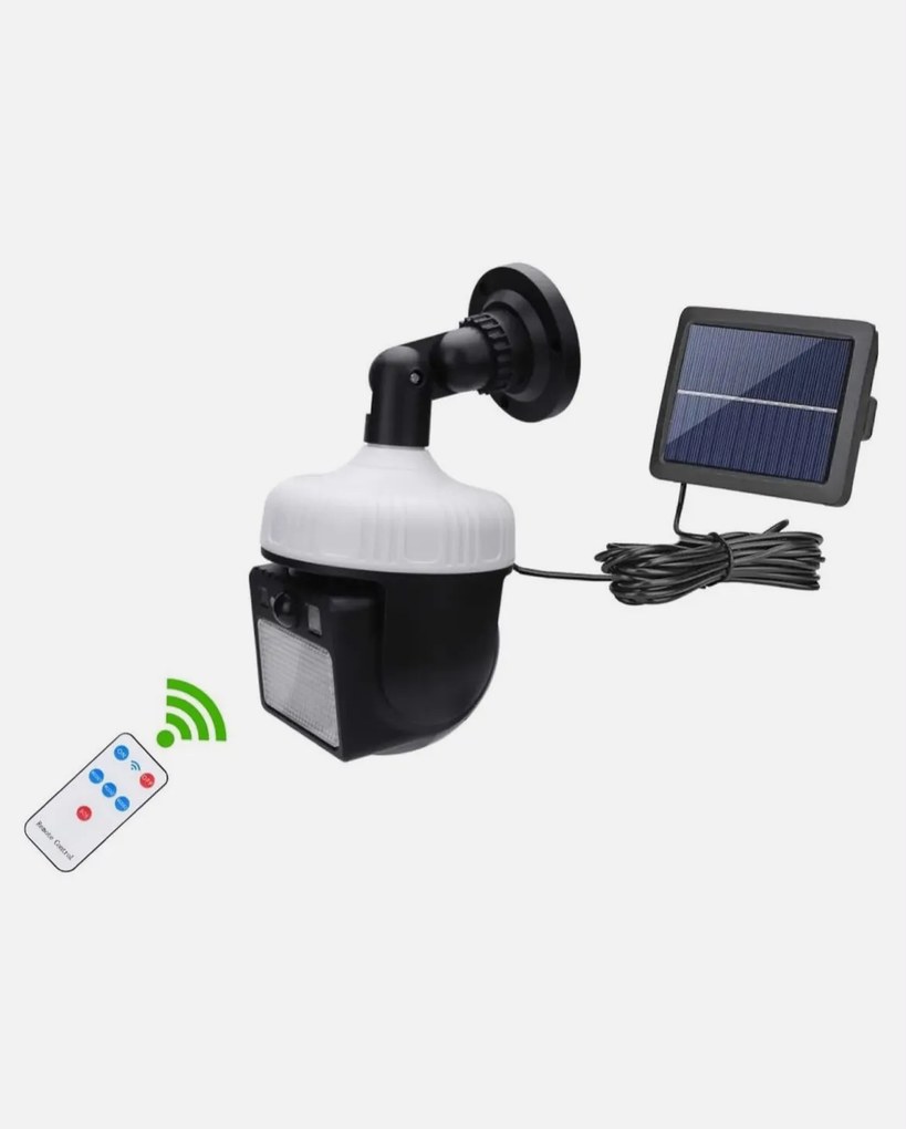 Set 3 bucati Lampa Solara Tip Camera Rotativa 360 Grade cu Panou Separata si Senzor de Miscare
