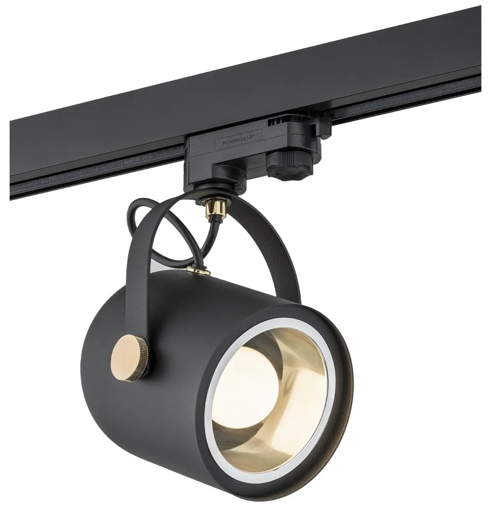 Spot pe sina NET negru/auriu / Accesoriu pentru sinele trifazate ARGON T-RACK