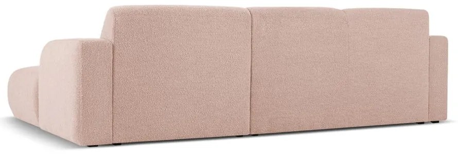 Colțar roz cu tapițerie din stofă bouclé (colț dreapta) Molino – Micadoni Home