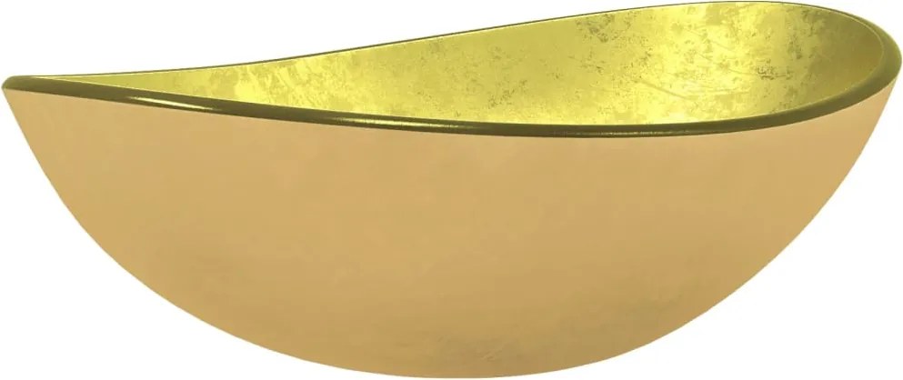 vidaXL Chiuvetă din sticlă securizată, auriu, 54,5x35x15,5 cm