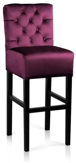 Scaun de bar tapitat Chester burgundy – H70 cm
