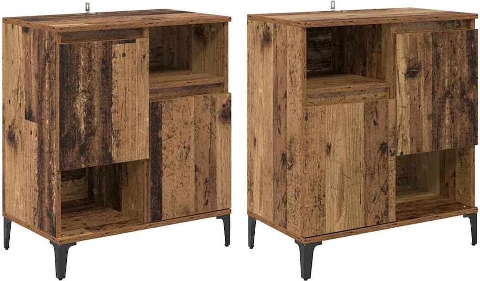 vidaXL Bufeturi 2 pcs Lemn Vechi 60 x 35 x 70 cm Lemn compozit